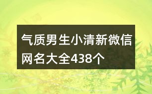 氣質男生小清新微信網名大全438個