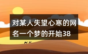 對(duì)某人失望心寒的網(wǎng)名—一個(gè)夢(mèng)的開(kāi)始380個(gè)