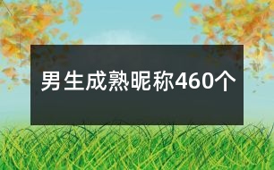 男生成熟昵稱(chēng)460個(gè)