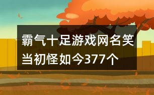 霸氣十足游戲網名—笑當初怪如今377個