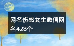 網(wǎng)名傷感女生微信網(wǎng)名428個