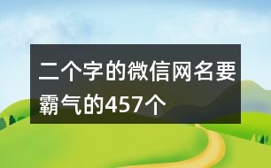 二個字的微信網名要霸氣的457個