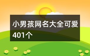 小男孩網(wǎng)名大全可愛401個