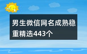男生微信網(wǎng)名成熟穩(wěn)重精選443個(gè)