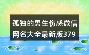 孤獨的男生傷感微信網名大全最新版379個