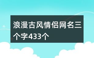 浪漫古風(fēng)情侶網(wǎng)名三個字433個