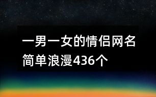 一男一女的情侶網名簡單浪漫436個