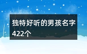 獨(dú)特好聽(tīng)的男孩名字422個(gè)