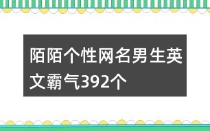 陌陌個性網名男生英文霸氣392個