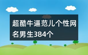 超酷牛逼范兒個性網名男生384個