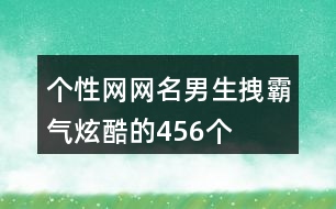 個性網網名男生拽霸氣炫酷的456個