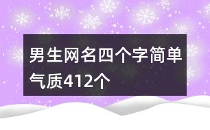 男生網(wǎng)名四個字簡單氣質(zhì)412個