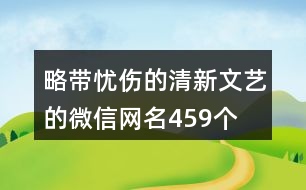 略帶憂傷的清新文藝的微信網(wǎng)名459個(gè)