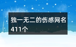 獨(dú)一無二的傷感網(wǎng)名411個(gè)