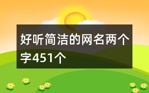 好聽簡潔的網(wǎng)名兩個字451個