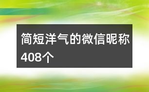 簡(jiǎn)短洋氣的微信昵稱(chēng)408個(gè)