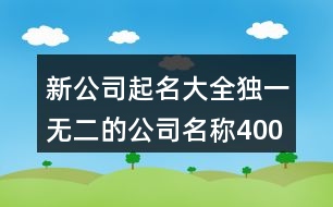 新公司起名大全,獨(dú)一無二的公司名稱400個(gè)