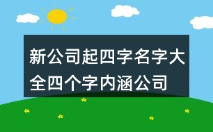 新公司起四字名字大全,四個字內(nèi)涵公司名稱大全383個