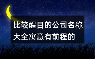 比較醒目的公司名稱大全,寓意有前程的公司名字410個