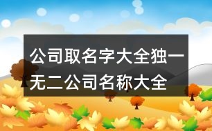 公司取名字大全獨(dú)一無(wú)二,公司名稱大全集最新431個(gè)