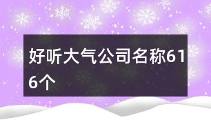 好聽(tīng)大氣公司名稱616個(gè)