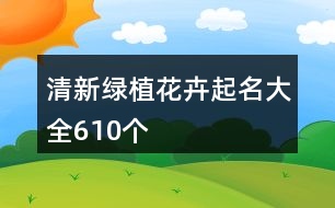 清新綠植花卉起名大全610個