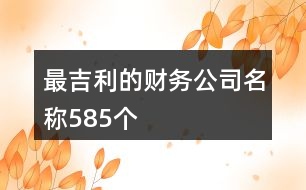 最吉利的財(cái)務(wù)公司名稱(chēng)585個(gè)