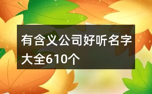 有含義公司好聽名字大全610個(gè)