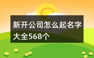新開公司怎么起名字大全568個(gè)