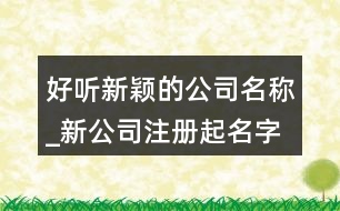 好聽新穎的公司名稱_新公司注冊(cè)起名字大全598個(gè)