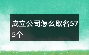 成立公司怎么取名575個