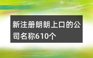 新注冊(cè)朗朗上口的公司名稱(chēng)610個(gè)