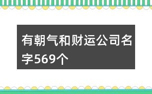 有朝氣和財(cái)運(yùn)公司名字569個(gè)