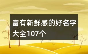 富有新鮮感的好名字大全107個