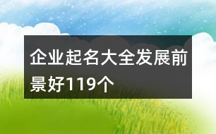 企業(yè)起名大全發(fā)展前景好119個