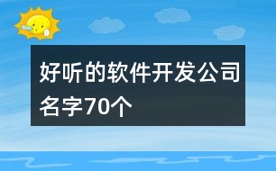 好聽(tīng)的軟件開(kāi)發(fā)公司名字70個(gè)