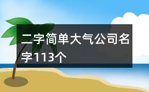 二字簡單大氣公司名字113個(gè)