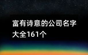 富有詩意的公司名字大全161個