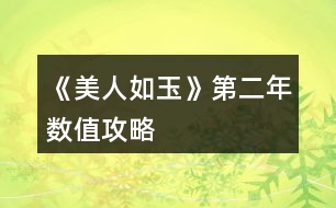 《美人如玉》第二年數(shù)值攻略