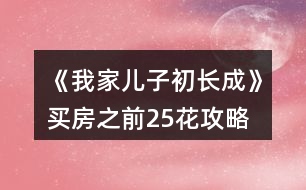 《我家兒子初長(zhǎng)成》買(mǎi)房之前25花攻略
