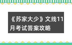 《蘇家大少》文線11月考試答案攻略