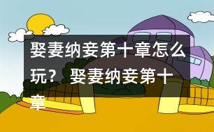 娶妻納妾第十章怎么玩？ 娶妻納妾第十章攻略