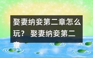 娶妻納妾第二章怎么玩？ 娶妻納妾第二章攻略