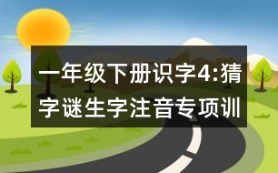 一年級(jí)下冊(cè)識(shí)字4:猜字謎生字注音專項(xiàng)訓(xùn)練題答案