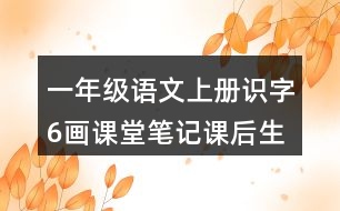 一年級(jí)語(yǔ)文上冊(cè)識(shí)字6畫課堂筆記課后生字組詞