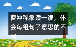 曹沖稱象讀一讀，體會每組句子意思的不同，再用加點的詞語各說一句話。