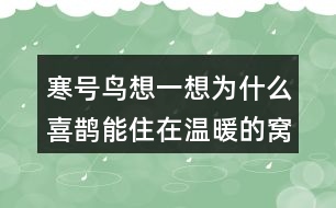 寒號鳥想一想：為什么喜鵲能住在溫暖的窩里，寒號鳥卻凍死了？