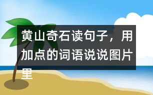 黃山奇石讀句子，用加點的詞語說說圖片里的石頭，在選一張圖片寫下來。
