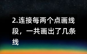 2.連接每?jī)蓚€(gè)點(diǎn)畫線段，一共畫出了幾條線段？你能看出畫出的是什么圖形嗎？