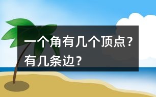 一個(gè)角有幾個(gè)頂點(diǎn)？有幾條邊？